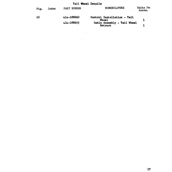Cable Assembly - Tail Wheel (414-188655) — Beechcraft 18A