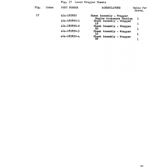 Sheet Assembly - Wrapper i (414-185850-2) — Beechcraft 18A Sheet Assembly - Wrapper i (414-185850-2) — Beechcraft 18A