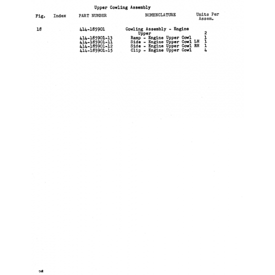 Side - Engine Upper Cowl RH (414-185901-12) — Beechcraft 18A Side - Engine Upper Cowl RH (414-185901-12) — Beechcraft 18A