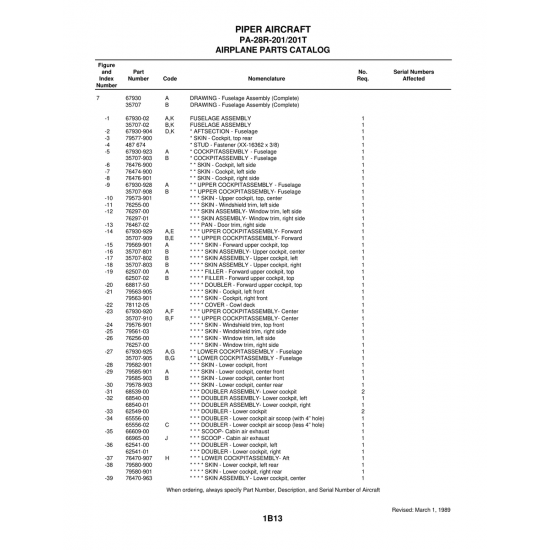 Aviation Part (67930-923) — Piper PA-28 Cherokee Aviation Part (67930-923) — Piper PA-28 Cherokee