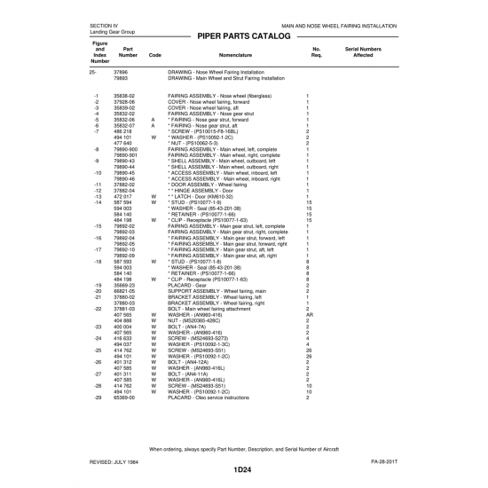 Aviation Part (37928-06) — Piper PA-28-201T
