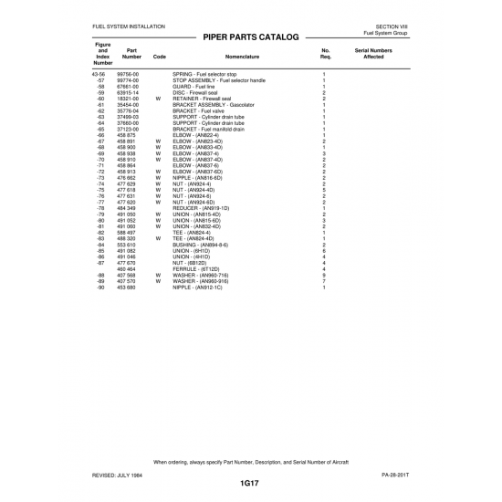 Aviation Part (37660-00) — Piper PA-28-201T Aviation Part (37660-00) — Piper PA-28-201T