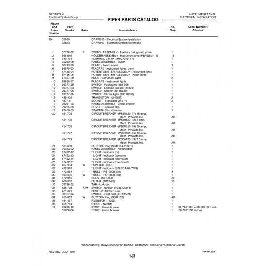 Aviation Part (37756-02) — Piper PA-28-201T