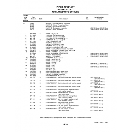 Aviation Part (67911-00) — Piper PA-28 Cherokee Aviation Part (67911-00) — Piper PA-28 Cherokee
