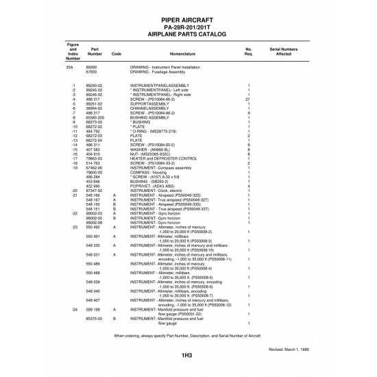 Aviation Part (65580-200) — Piper PA-28 Cherokee Aviation Part (65580-200) — Piper PA-28 Cherokee