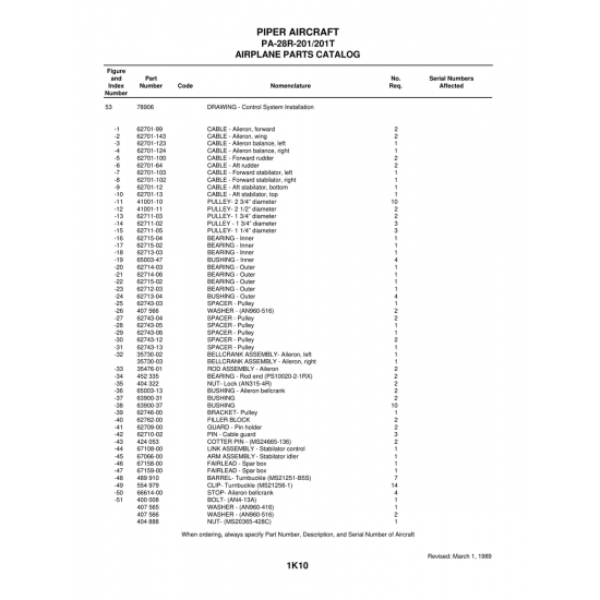 Aviation Part (62701-143) — Piper PA-28 Cherokee Aviation Part (62701-143) — Piper PA-28 Cherokee
