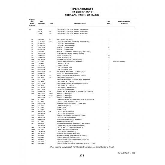 Aviation Part (63915-19) — Piper PA-28 Cherokee Aviation Part (63915-19) — Piper PA-28 Cherokee