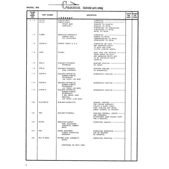 Aviation Part (ECL239A-8) — Cessna 182 Skylane Aviation Part (ECL239A-8) — Cessna 182 Skylane