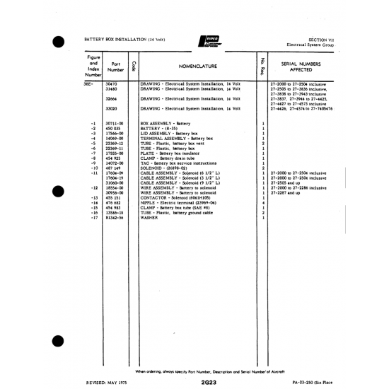 Aviation Part (30958-00) — Johnson Scorpion Too