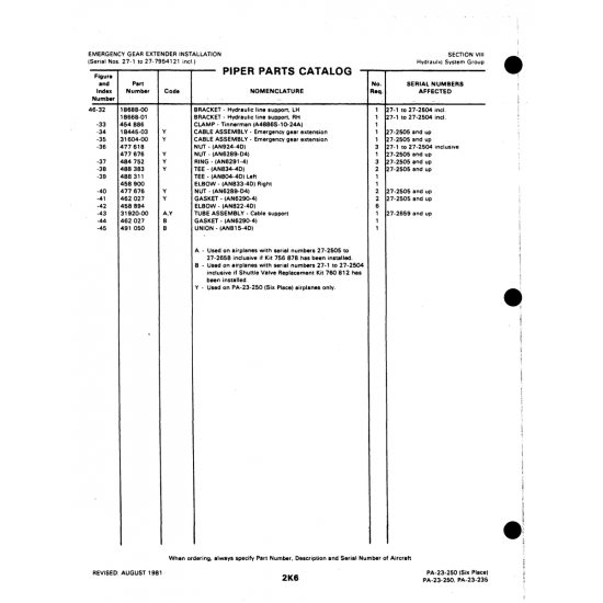 Aviation Part (31604-00) — Johnson Scorpion Too Aviation Part (31604-00) — Johnson Scorpion Too