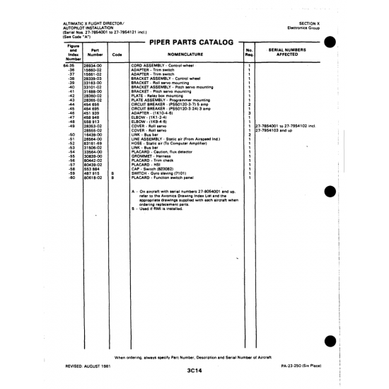 Aviation Part (80442-02) — Johnson Scorpion Too Aviation Part (80442-02) — Johnson Scorpion Too