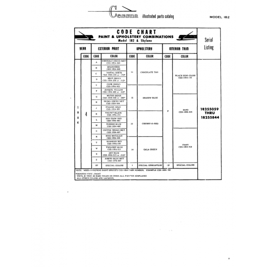 Aviation Part (CES-1054-511) — Cessna 182 Skylane Aviation Part (CES-1054-511) — Cessna 182 Skylane