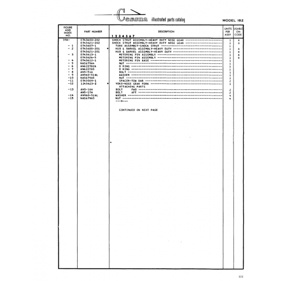 Aviation Part (0743600-201) — Cessna 182 Skylane Aviation Part (0743600-201) — Cessna 182 Skylane