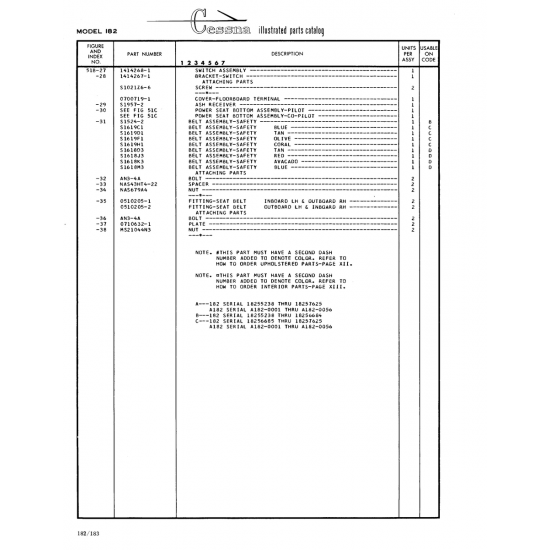Aviation Part (S161BM3) — Cessna 182 Skylane Aviation Part (S161BM3) — Cessna 182 Skylane