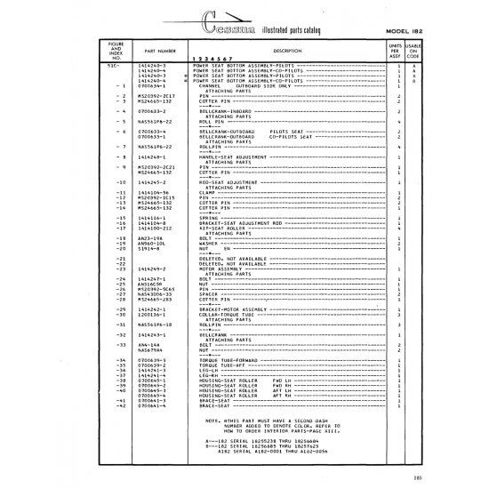 Aviation Part (1414243-1) — Cessna 182 Skylane Aviation Part (1414243-1) — Cessna 182 Skylane