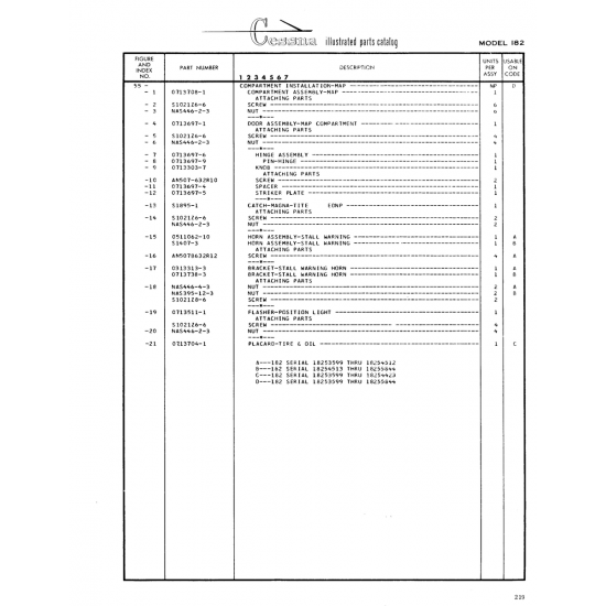 Aviation Part (0713303-7) — Cessna 182 Skylane