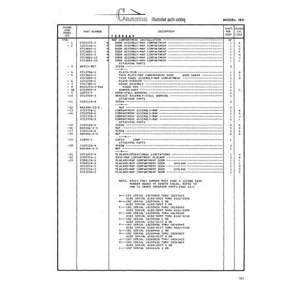 Aviation Part (0713778-9) — Cessna 182 Skylane