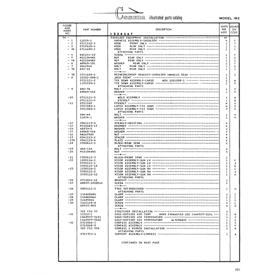 Aviation Part (0711121-2) — Cessna 182 Skylane