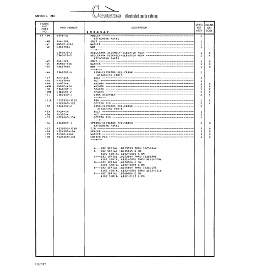 Aviation Part (0160687-1) — Cessna 182 Skylane