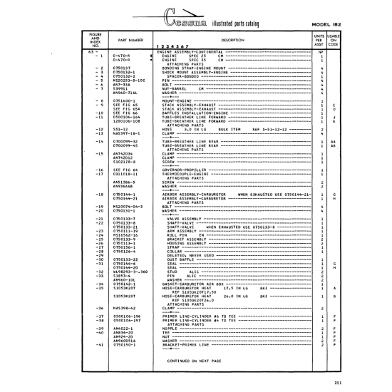 Aviation Part (0500106-197) — Cessna 182 Skylane Aviation Part (0500106-197) — Cessna 182 Skylane
