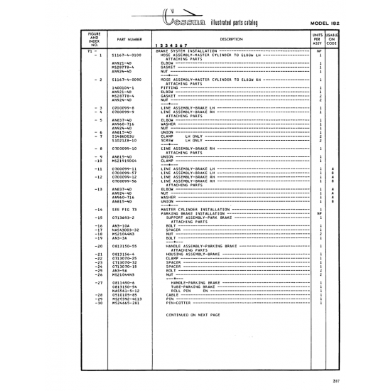 Aviation Part (0713070-25) — Cessna 182 Skylane Aviation Part (0713070-25) — Cessna 182 Skylane