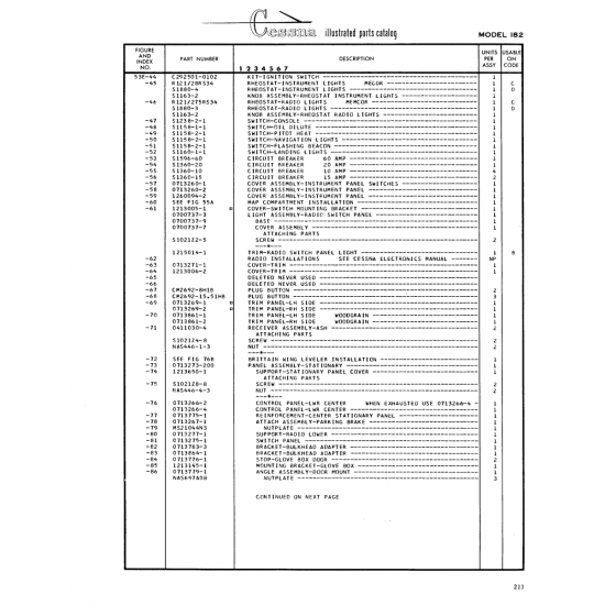 Aviation Part (0713267-1) — Cessna 182 Skylane