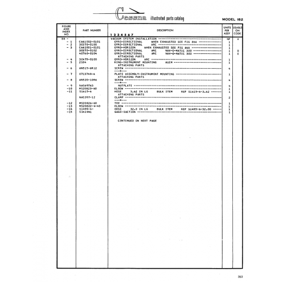 Aviation Part (30370-0100) — Cessna 182 Skylane Aviation Part (30370-0100) — Cessna 182 Skylane