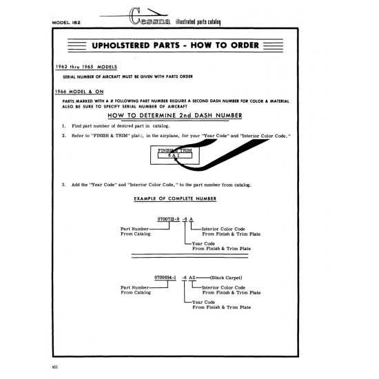 Aviation Part (0700712-9) — Cessna 182 Skylane Aviation Part (0700712-9) — Cessna 182 Skylane