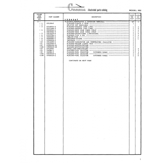Aviation Part (Sl286-2) — Cessna 182 Skylane Aviation Part (Sl286-2) — Cessna 182 Skylane