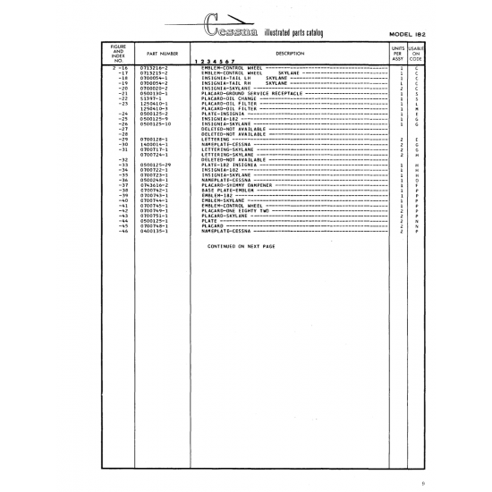 Aviation Part (0500248-1) — Cessna 182 Skylane Aviation Part (0500248-1) — Cessna 182 Skylane
