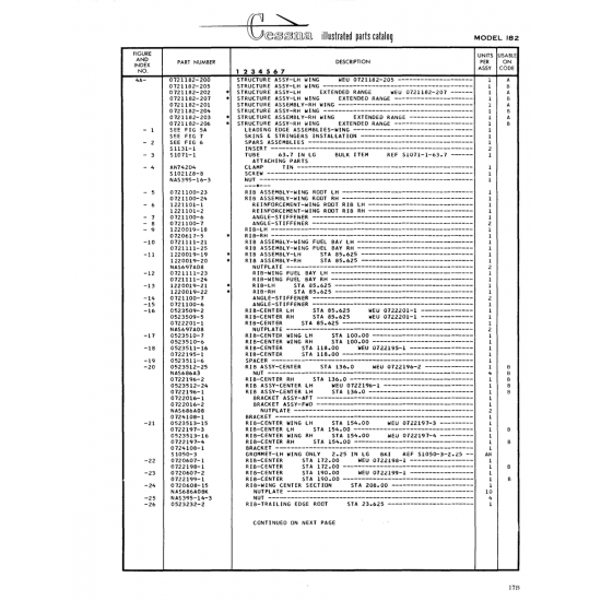 Aviation Part (0722016-2) — Cessna 182 Skylane Aviation Part (0722016-2) — Cessna 182 Skylane