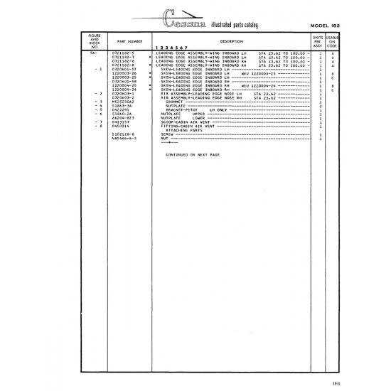 Aviation Part (0721182-5) — Cessna 182 Skylane Aviation Part (0721182-5) — Cessna 182 Skylane