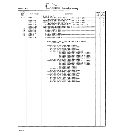 Aviation Part (0523Bl3-2) — Cessna 182 Skylane Aviation Part (0523Bl3-2) — Cessna 182 Skylane