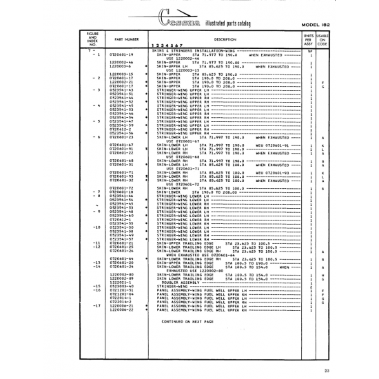 Aviation Part (0720601-22) — Cessna 182 Skylane Aviation Part (0720601-22) — Cessna 182 Skylane