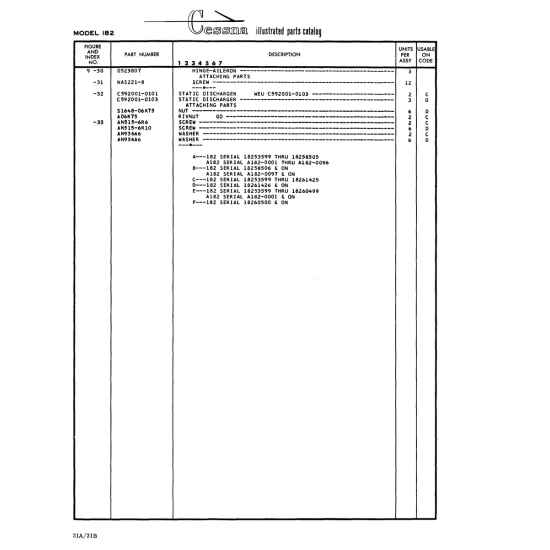 Aviation Part (0523807) — Cessna 182 Skylane