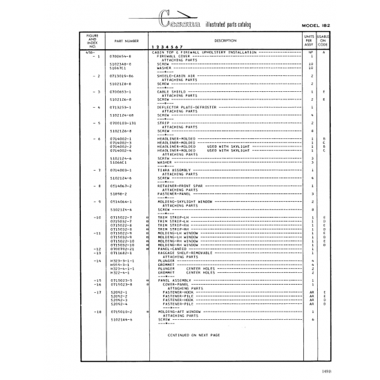 Aviation Part (Sl021Z6-8) — Cessna 182 Skylane Aviation Part (Sl021Z6-8) — Cessna 182 Skylane