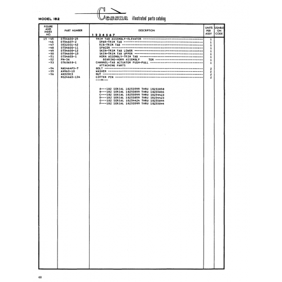 Aviation Part (0532001-42) — Cessna 182 Skylane Aviation Part (0532001-42) — Cessna 182 Skylane