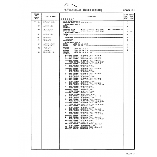 Aviation Part (C421001-0102) — Cessna 182 Skylane Aviation Part (C421001-0102) — Cessna 182 Skylane