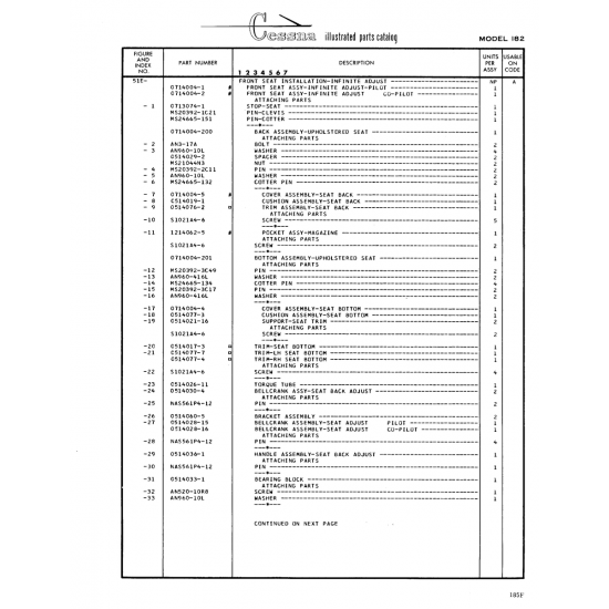 Aviation Part (0514030-1) — Cessna 182 Skylane Aviation Part (0514030-1) — Cessna 182 Skylane