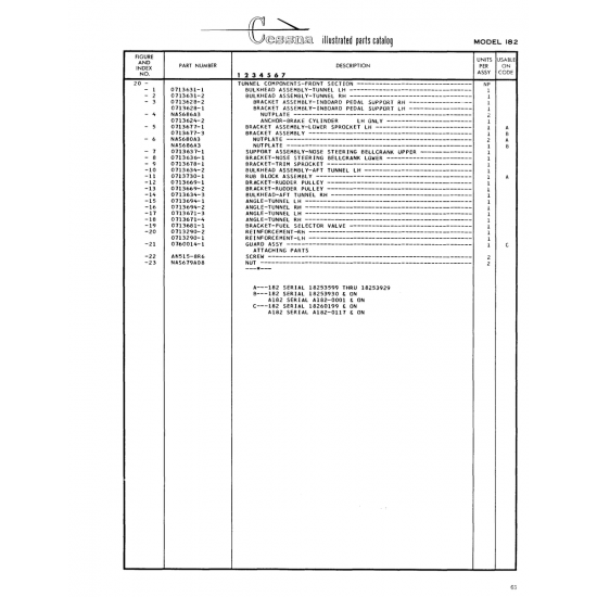 Aviation Part (0713628-2) — Cessna 182 Skylane
