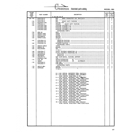 Aviation Part (0441130-3) — Cessna 182 Skylane Aviation Part (0441130-3) — Cessna 182 Skylane