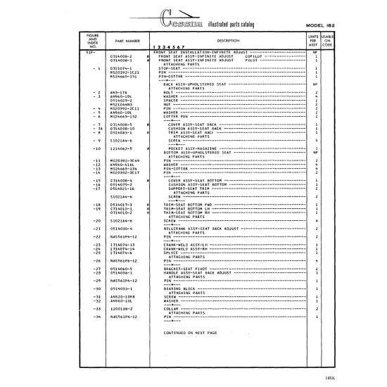 Aviation Part (0714008-5) — Cessna 182 Skylane Aviation Part (0714008-5) — Cessna 182 Skylane
