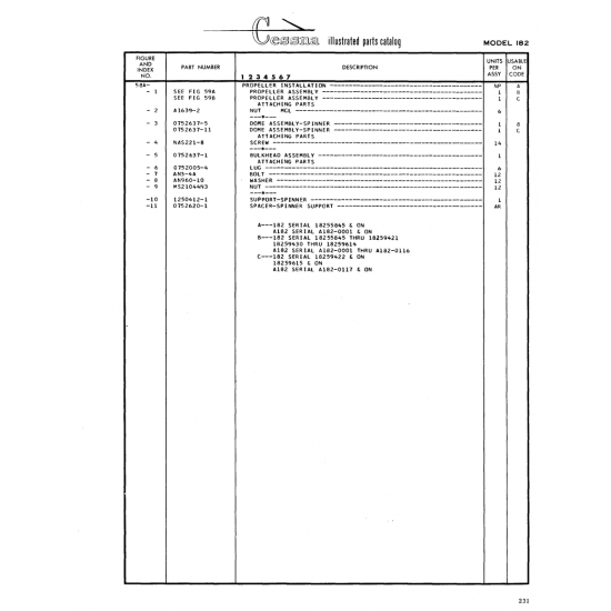 Aviation Part (18259430) — Cessna 182 Skylane