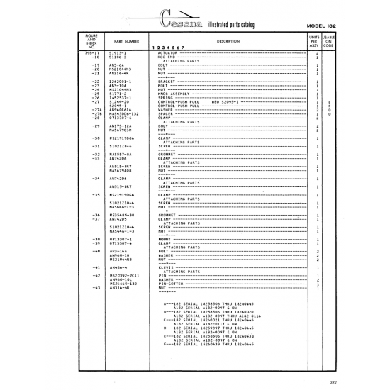 Aviation Part (0713307-4) — Cessna 182 Skylane