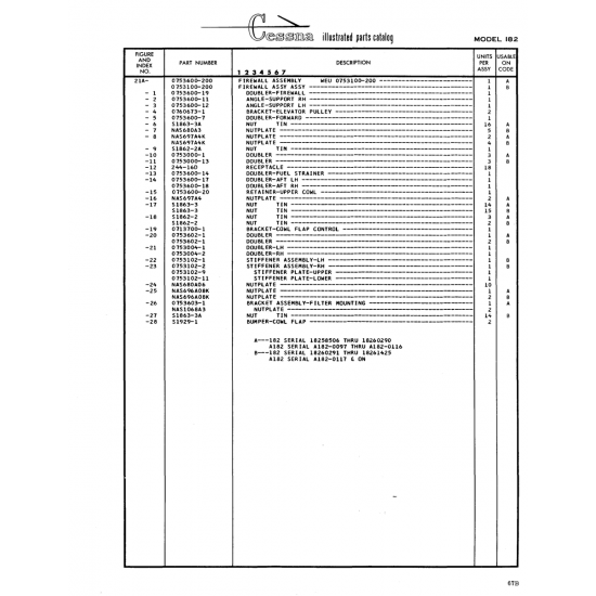 Aviation Part (244-16D) — Cessna 182 Skylane Aviation Part (244-16D) — Cessna 182 Skylane