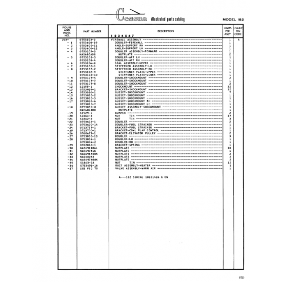 Aviation Part (S2155-l) — Cessna 182 Skylane