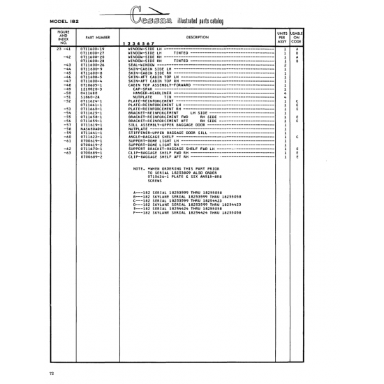 Aviation Part (0411680) — Cessna 182 Skylane Aviation Part (0411680) — Cessna 182 Skylane