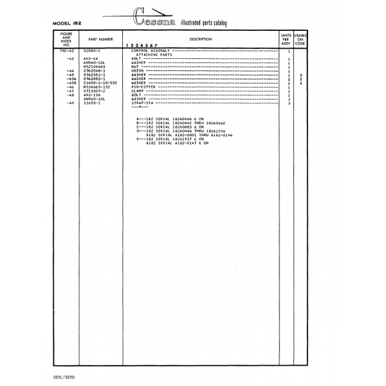 Aviation Part (S1450-l-10-032) — Cessna 182 Skylane Aviation Part (S1450-l-10-032) — Cessna 182 Skylane