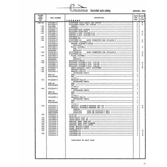 Aviation Part (0412467) — Cessna 182 Skylane Aviation Part (0412467) — Cessna 182 Skylane