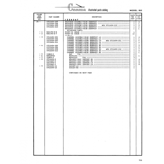 Aviation Part (0711604-207) — Cessna 182 Skylane